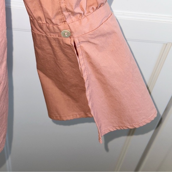 Bobeau Off the Shoulder Coye Flare Cuffs Poplin Shirt Large Melon Pink - Picture 7 of 11